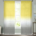 thumbnail image 3 of Yellow White Grey Ombre Semi Sheer Curtains 84 Inch Length 2 Panels Set, Modern Abstract Aesthetics Sheer Kitchen Curtain Privacy Voile Window Curtain for Living Room Bedroom Rod Pocket Drapes, 3 of 7