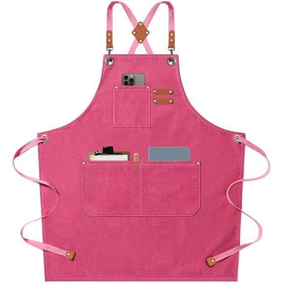 Delantal de lona Apron AFUN Chef para hombre y mujer (rosa), talla M-XXL