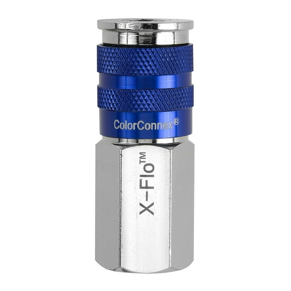 ColorConnex® X-Flo™ Coupler, Type C, 1/4" Body, 1/4" FNPT, Blue