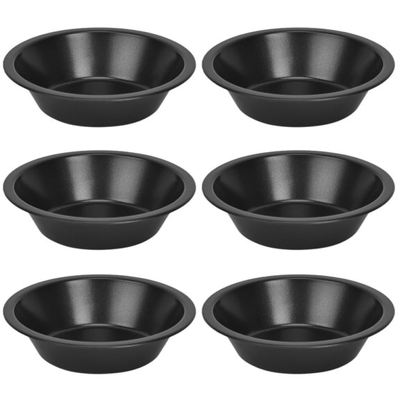 6Pcs 5-inch Mini Pie Pan Nonstick Food Grade Carbon Steel Dishwasher Oven Safe Round Baking Dessert Cake Tart Dish Plate Kitchen Supplies