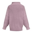thumbnail image 6 of Ladies Fashion Sweater Solid Color High Neck Slim Fit Knit Sweater, Versatile and Warm, Ideal for Layering and Daily Casual Use,Light Purple,XL, 6 of 6