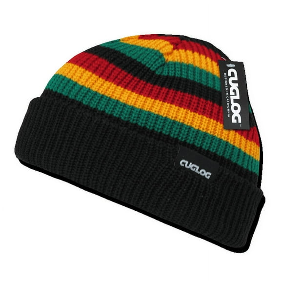 Cuglog Beanies Rasta Sailor Striped Knit 3 Tone Skull Caps Hats Ski Warm