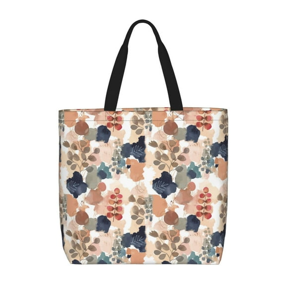 Picia Watercolor Plants for Tote Bag for Women with Zipper, Gym Tote with Compartments, Laptop Work Tote Nurse Dance Yoga Bag for Sport, Travel