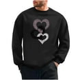 thumbnail image 2 of Amzcrzy Sudadera Para Hombre, Con Estampado De Corazones, Informal, De Manga Larga Y Cuello Redondo, Con Capucha, Color Negro, Talla 2Xl, 2 of 6