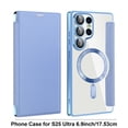 thumbnail image 3 of Magnetic Flip Phone Case for Samsung Galaxy S25 Ultra – Leather-Texture TPU Rugged Protective Cover with Wireless Charging Compatibility, 3 of 9