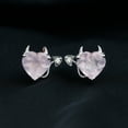 thumbnail image 3 of Rosec Jewels Heart Shape Rose Quartz Solitaire Stud Earrings - Gothic Earrings - 8 mm, 10K White Gold, 3 of 9
