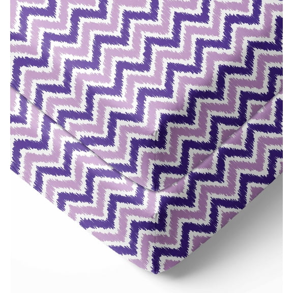 Bacati - MixNMatch Zigzag Crib/Toddler Bed Fitted Sheets 100% Cotton Percale, Grey, 2-Pack
