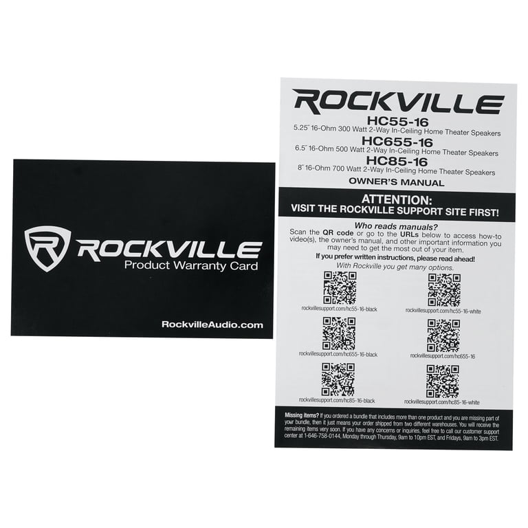 Tweeter Focal 8 Rockville HC85-16 Black 8 700 Watt In-Ceiling Home Theater Speakers 16 Ohm Woofer 16 Cm 4 Ohm