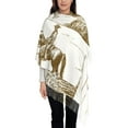 thumbnail image 3 of Sikiie Horse Rider In Field Shawl Wraps Big Scarf Tassel Fall Winter Thick Scarf Warm Shawl Women Fall Gifts, 3 of 8