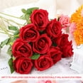 50 Pcs Artificial Rose Flower Realistic Silk Roses with Stem Bouquet of