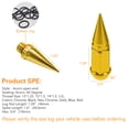 thumbnail image 2 of 24 Sets Gold Universal 2pc Extended Spike Lug Nut M12x1.5 Conical Seat Hex 3/4, 2 of 3
