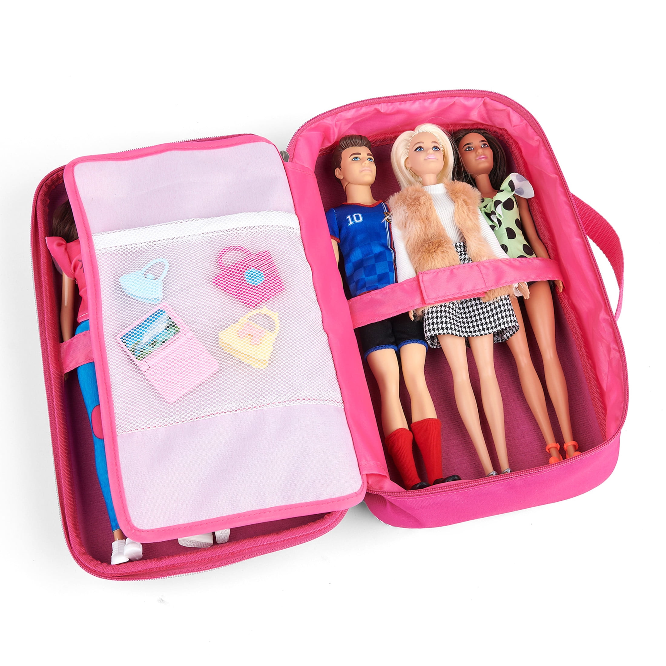 Badger Basket Doll Storage and Travel Case for 12 inch Fashion Dolls Lipstick Pink
