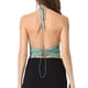 thumbnail image 3 of INSPIRE CHIC Women's Halter Glitter Cowl Neck Draped Clubwear Backless Crop Cami Tops M Verde Claro, 3 of 6