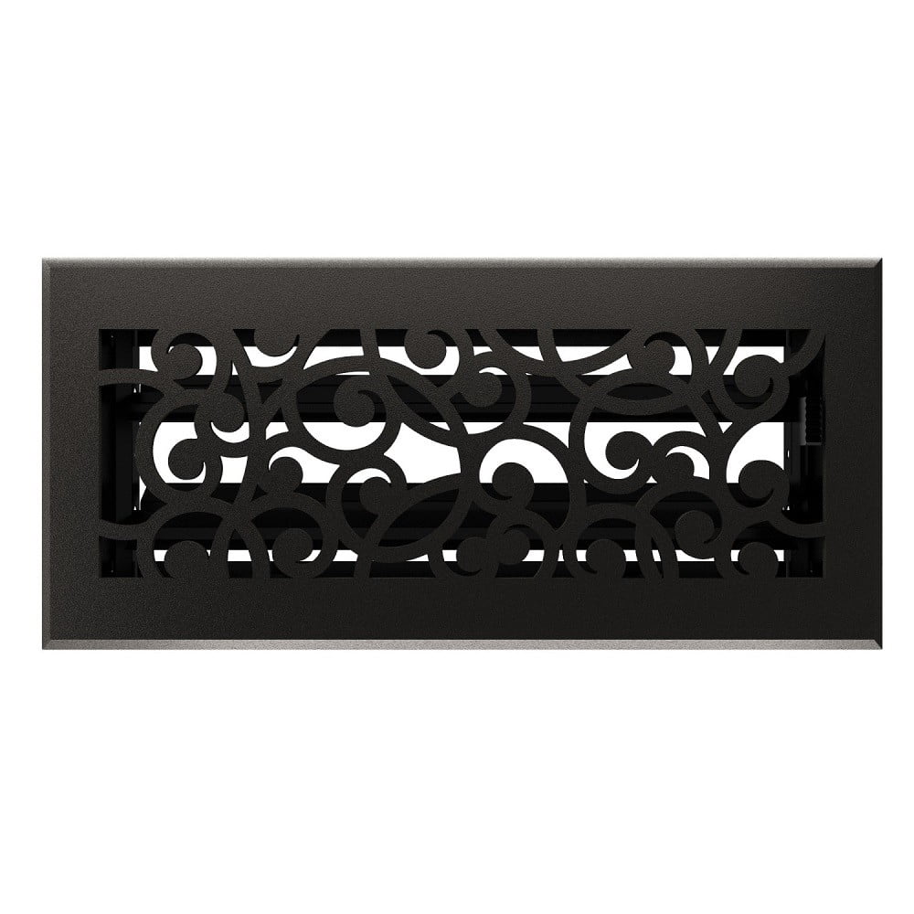 Imperial RG3375 Cast Iron Wonderland Design Louvered Floor Register - 4inch x 12inch Duct Opening