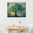 thumbnail image 2 of ONETECH Vintage Wall Art Canvas Teal and Yellow Butterfly on Full Moon Landscape Background Tree of Life Paintings Art Prints Creative Framed Artwork for Home Bedroom Dining Room Ready to Hang, 2 of 6