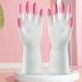 thumbnail image 4 of 3 Pairs Reusable Waterproof Household Dishwashing Cleaning Rubber Kitchen Gloves  S, 4 of 10