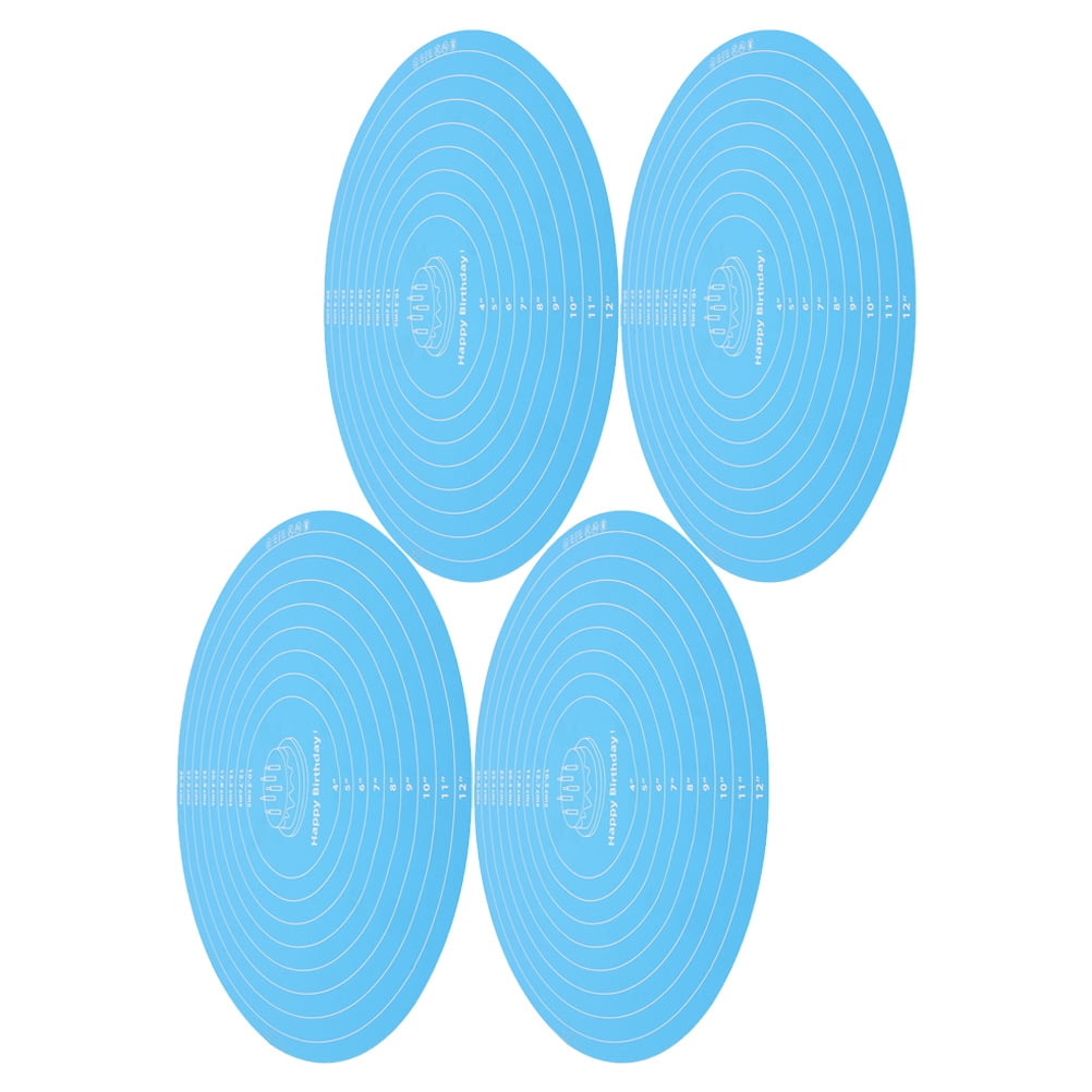 ETHZZLE Sky-Blue Silicone Baking Mat Nonstick Oven Use Antislip Design 4Pcs