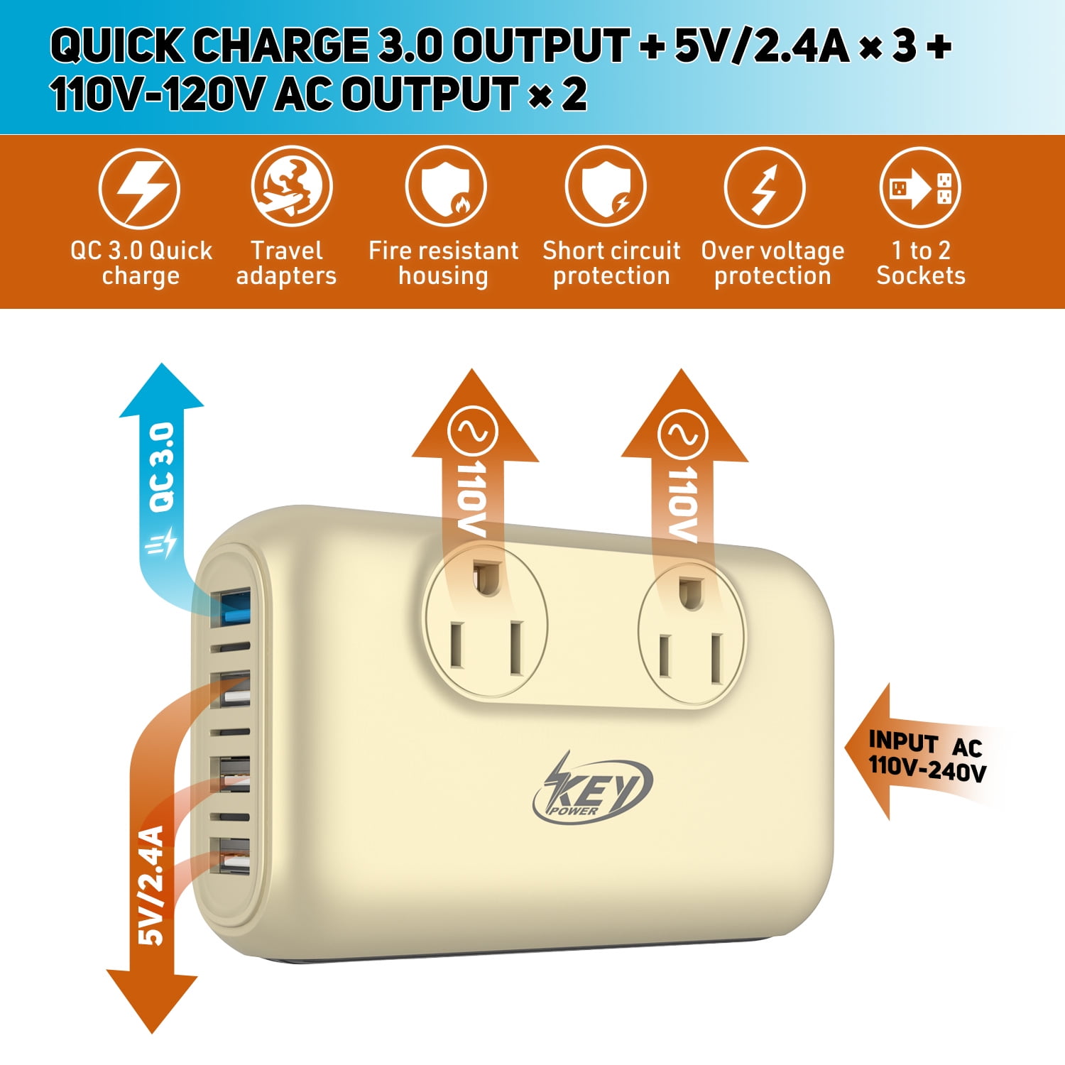 Buy Key Power 230W 220V to 110V Power Step Down Voltage Converter and