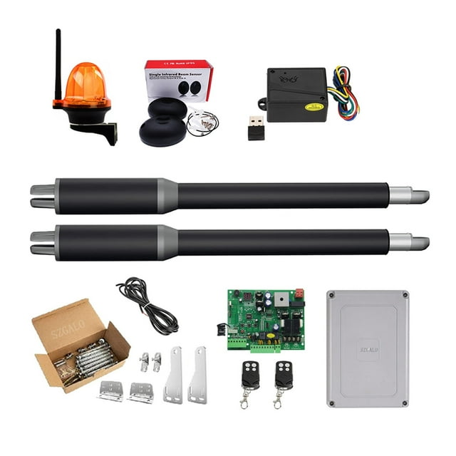 Gate Openers Linear Actuator DC Worm Gear Automatic Swing Gate Opener For Driveway (Photocells, Lamp,Push Button,GSM Operator Optional) ,Ultra-Quiet Operation