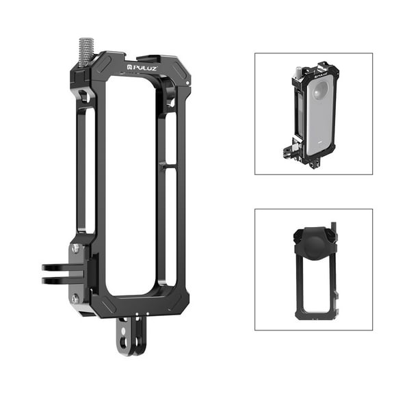 For Insta360 X3 PULUZ Metal Protective Cage Rig Housing Frame with Expand Cold Shoe Base & Tripod