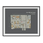 Dunder Mifflin Paper Company Floor Plan Poster The Office TV Show Blueprint Gift