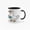Black, variant on 11-Ounce Colorful Inner-Lined Ceramic Mug: Cartoon Duck Holding Coffee Cup Design