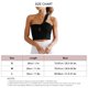thumbnail image 3 of Camiseta sin mangas con un solo hombro para mujer, chaleco plisado sin mangas, ajustado, ajustado, de verano, 3 of 7