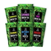 BLUE TEA - Green Tea Assorted Sampler Tea Pack (6 Flavors, 30 Tea Bags) | Natural Ingredients - Lemongrass, Lavender, Rose, Chamomile, Butterfly Pea, Hibiscus | Gifts for Her & Him