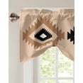 thumbnail image 3 of Bohemian Aztec Brown Window Curtain Living Room Kitchen Cabinet Tie-up Valance Curtain Rod Pocket Va, 3 of 5