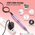 thumbnail image 4 of Electric Nail Drill Machine 11 In 1 Kit, Portable Electric Nail File Efile Set For Acrylic Gel Nails, Manicure Pedicure Tool With Nail Drill Bits Sanding Bands Dust Brush, Purple, 4 of 6