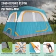 thumbnail image 6 of COBIZI 4-6-8 Person Family Camping Tent, 10x9FT, 210D Oxford Waterproof PU2000mm, Fire Resistant, Mesh Windows,Blue, 6 of 8