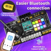 JoyStone Kids DJ Mixer Toy with Bluetooth, Turntable, Piano Keys & Microphone, Light-Up DJ Controller Board for Toddlers & Beginners, Musical Instrument Toy Gift for Ages 3-8, Black