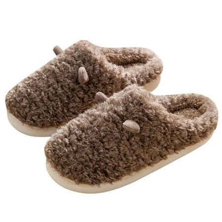 

shuwee Women s Slippers Winter Spring Warm Slippers Antiskid House Slippers Non-Slip Shoes for Indoor/Outdoor Brown 8.5-9