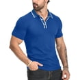 thumbnail image 3 of HAOMEILI Men's Polo Shirts Summer Short Sleeve Casual 3 Button T-Shirts Classic Basic Golf Work Tees Tops, 3 of 7