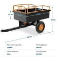 thumbnail image 6 of Heavy Duty 15 Cubic Feet Steel Tow Behind Dump Cart 750Lbs Capacity Garden Trailer, Pull Behind Utility Dump Trailer for Lawn Mower & Yard Work, 6 of 7