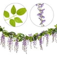 thumbnail image 5 of Zukuco Wisteria Artificial Flowers Garland, 4 Pcs Total 24.9ft Artificial Wisteria Vine Silk Hanging Flower for Home Garden Outdoor Ceremony Wedding Arch Floral Decor, 5 of 7