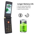 thumbnail image 4 of Flip Cell Phone for Seniors, 1.3 MP Dual Screen Flip Phone with Dual SIM, Unlocked Phones with Speed Dial, One Key Flashlight, Loud Speaker, 4800mAh Battery, 4 of 7