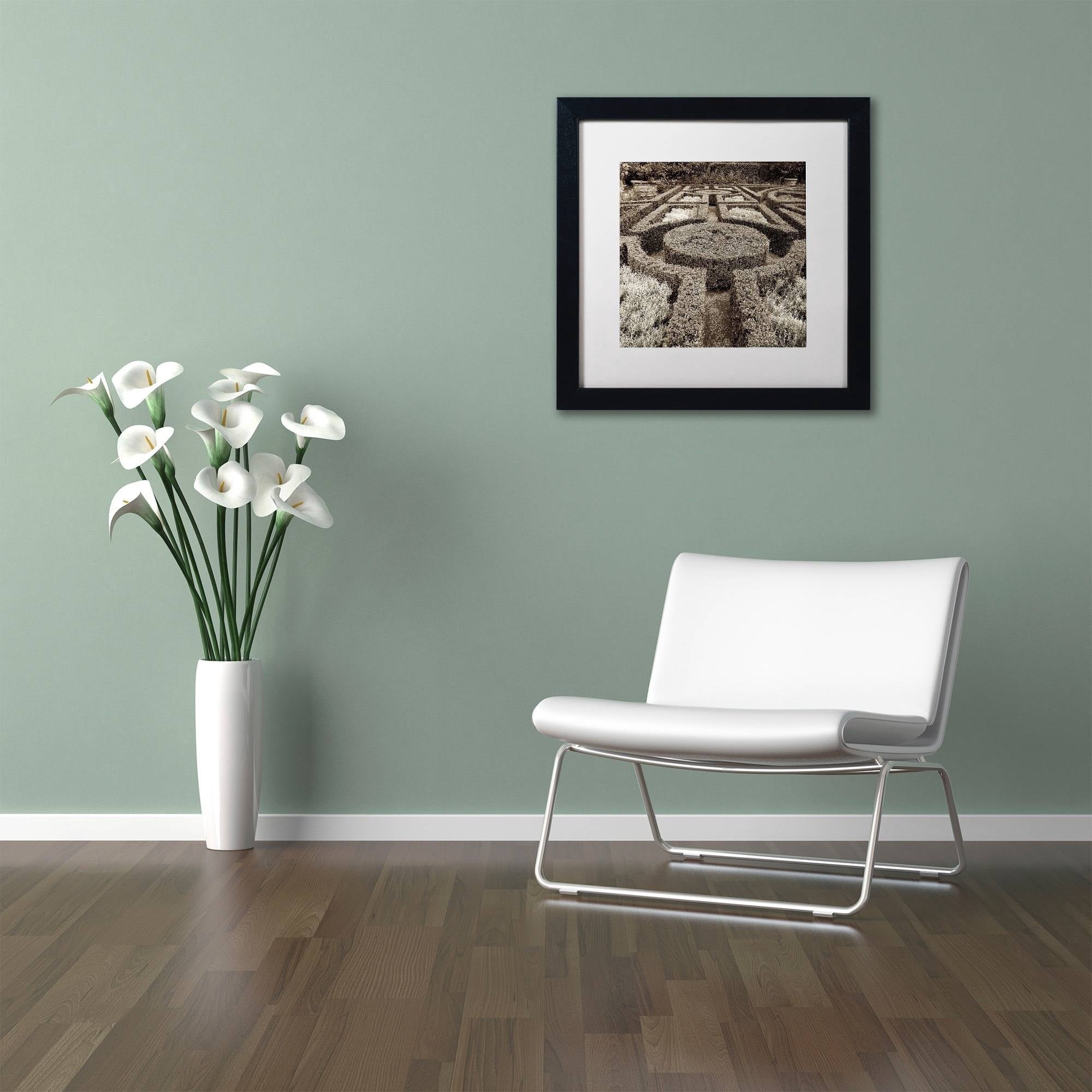 Trademark Fine Art "Tuscan Giardini I" Canvas Art by Alan Blaustein, White Matte, Black Frame