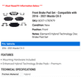 thumbnail image 2 of Front Brake Pad Set - Compatible with 2016 - 2021 Mazda CX-3 2017 2018 2019 2020, 2 of 2