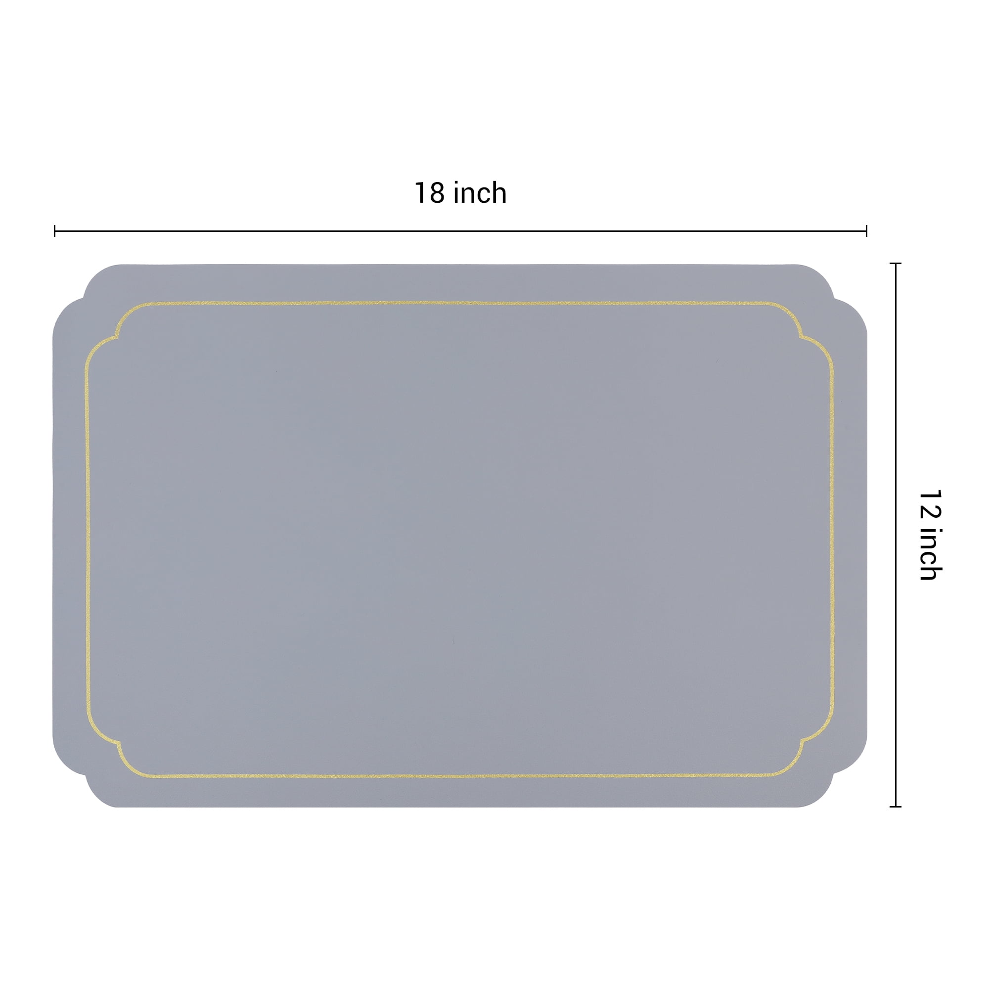 Unique Bargains Placemats Leather Placemats for Kitchen Dining Table Gray Gold 18x12in