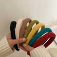 thumbnail image 4 of Hair Hoop Candy Color High Elasticity Soft Sponge Headband No Pressure Corduroy Texture Thickened Design Face Wrap Hair Organizer, 4 of 8