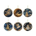thumbnail image 1 of BFSAUHA - Colgante artesanal navideño misterioso azul marino y dorado, decoración acrílica navideña, decoración artística para el hogar y el coche, 6 piezas, adorno navideño de vidrio, decoraciones, 1 of 7