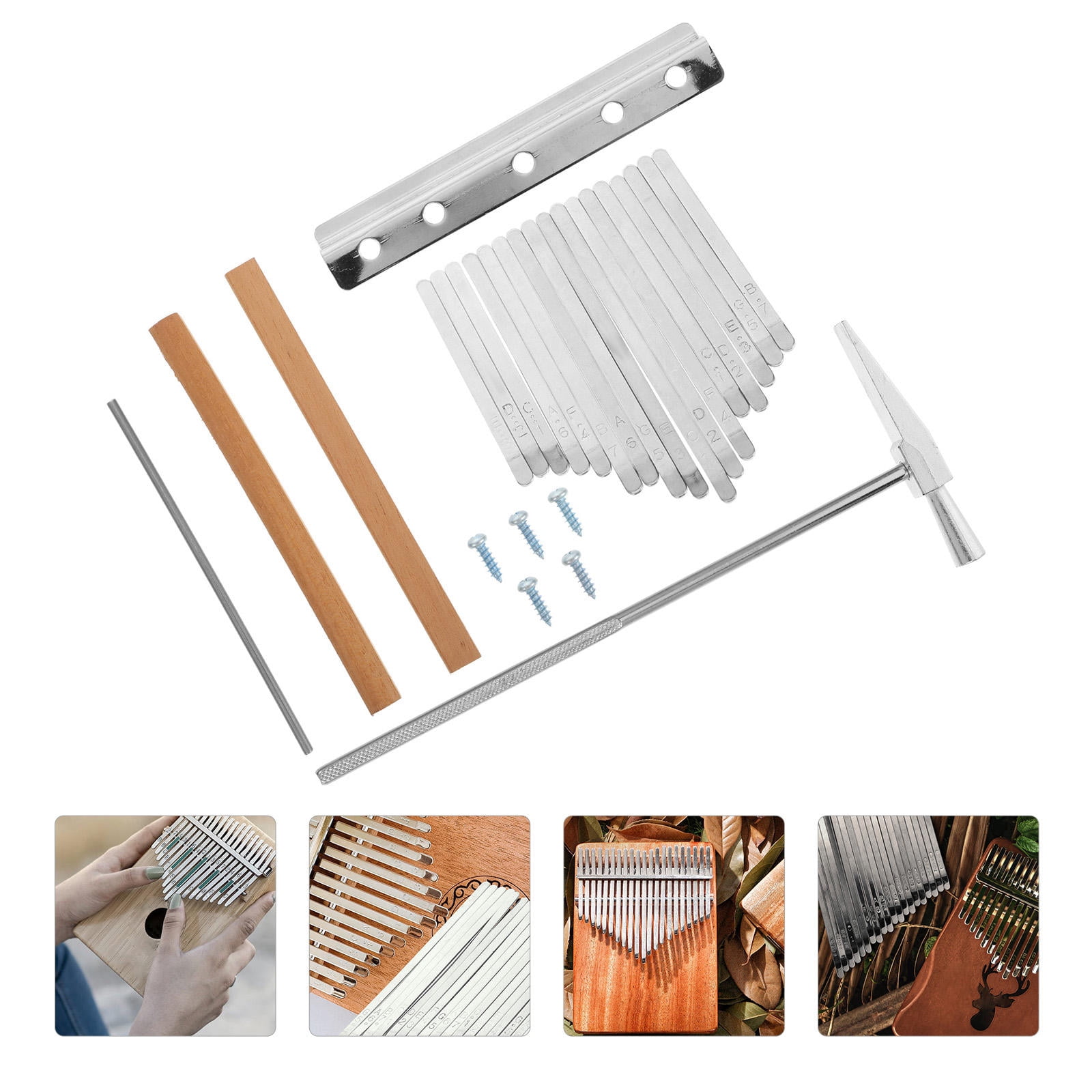 FRCOLOR  Thumb Piano Accessories Kalimba Shrapnel 17 Keys Professional Music Instrument