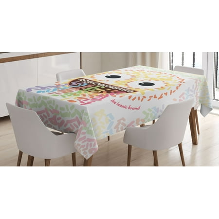 

Sprinkle Emoji Tablecloth Colorful Design Pastel Rainbow Ornament Smiling Yellow Face Modern Art Rectangular Table Cover for Dining Room Kitchen Decor 60 X 90 Ivory Multicolor by Ambesonne