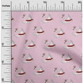 thumbnail image 1 of oneOone Cotton Cambric Blush Pink Fabric White Bird Dress Material Fabric Print Fabric By The Yard 56 Inch Wide, 1 of 4