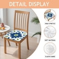 thumbnail image 2 of Blue and Green Modern Art Geometric Seat Covers for Dining Room Chairs Set Of 4,Stretch Printed Washable Chair Seat Cover with Elastic Ties and Button,Removable Waterproof Couch Cushion Covers, 2 of 6