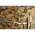 thumbnail image 3 of Kingston Brass KS7132ABL English Country Freestanding Tub Faucet with Hand Shower, Polished Brass, 3 of 8