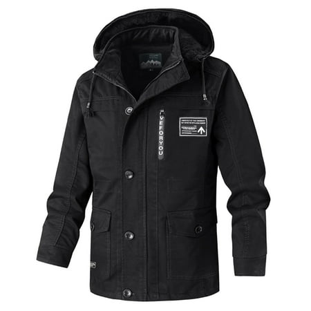 Olyvenn Stylish Men s Winter Fleece Lined Waterproof Snow Ski Hooded Thicken Warm Parka Jacket Outerwear Fashion Zippers Casual Coat Black XXXXXL