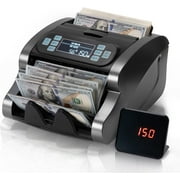 MUNBYN Money Counter Machine Count Value, UV/MG/IR/MT/DD, USD/EUR Bill Counter, 1300 Bills/min, Add+Batch Mode Money Counter