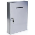 thumbnail image 1 of Displays2go Metal Ballot Box, Wall Mount, Locking, Front Loading, Silver (WPSB1217SV), 1 of 1